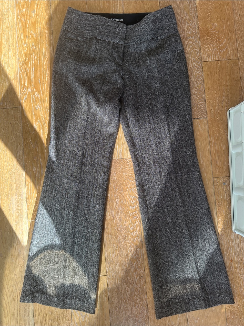 Express - Editor size 2R Charcoal tweed Dress Pants
